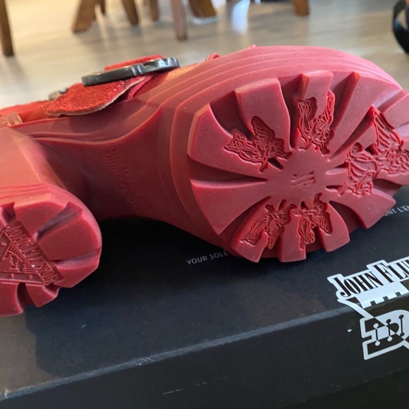 Soca Red Ankle Boots - John Fluevogs - Picture 7 of 8